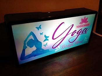 ヨガ 自宅 ヨガスタジオ サロン 美容 看板 置物 雑貨 LEDライトBOX ヨガ 自宅 ヨガスタジオ サロン 美容 看板 置物 雑貨 LEDライト